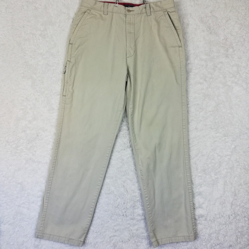 Vtg Dockers Mens Pants Straight Leg Relaxed Khaki Flap Pocket Utility 34x34